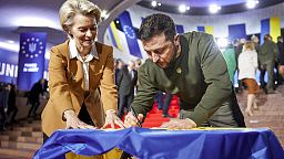Volodymyr Zelensky et Ursula von der Leyen à la veille du sommet Ukraine-UE à KIev, le 2 février 2023