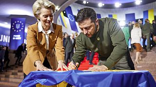 Volodymyr Zelensky et Ursula von der Leyen à la veille du sommet Ukraine-UE à KIev, le 2 février 2023