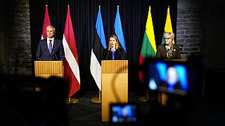 Премьер-министры трёх балтийских стран на саммите в Таллине, 3 февраля 2023 г.