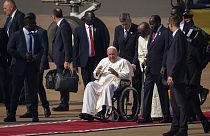 Le Pape a atteri vendredi à Juba, Soudan du Sud