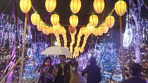 Taiwanesen auf dem Laternenfest, Abschluss des chinesischen Mondneujahrsfestes in Taipeh