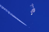 Сбитый китайский воздушный шар в небе над Южной Каролиной