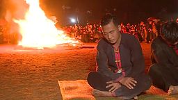 WATCH: Northern Vietnamese community holds fire dancing ritual