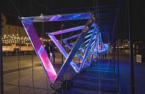 Una instalación de luz del festival de Copenhague.