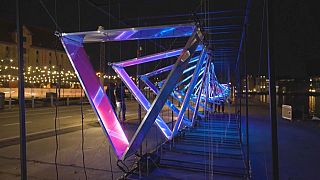 Una instalación de luz del festival de Copenhague. 