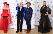 From left to right: Florence Pugh, Cate Blanchett, Tood Field and Michelle Yeoh at the 2023 London Critics’ Circle Film Awards