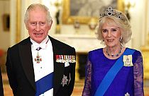 Károly és Camilla a dél-afrikai elnök fogadásakor 