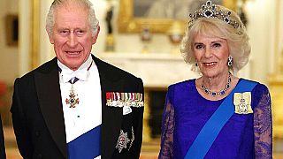 Károly és Camilla a dél-afrikai elnök fogadásakor 