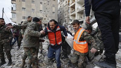 Searching for surviviors in Turkey's earthquake zone.