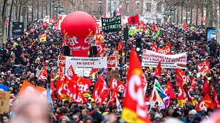 Manifestação contra a reforma das pensões em França