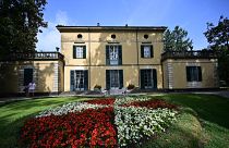 A picture taken on June 4, 2022 shows the Villa Verdi in Sant'Agata, near Piacenza, northern Italy, the residence where Italian composer Giuseppe Verdi lived for 50 years.