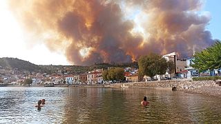آتش‌سوزی در نزدیکی آتن، پایتخت یونان (تابستان ۲۰۲۱)