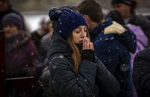 Прощание с погибшим украинским военным 
