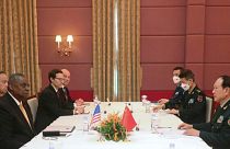 U.S. Defense Secretary Lloyd Austin,and China's Defense Minister Wei Fenghe
