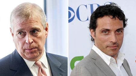 Prince Andrew (left); Rufus Sewell (right)