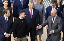 Le président ukrainien, Volodymyr Zelensky, lors de la photo de famille du sommet européen