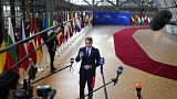 Ο Έλληνας πρωθυπουργός Κυριάκος Μητσοτάκης προσερχόμενος στη σύνοδο κορυφής της ΕΕ στις Βρυξέλλες