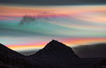 Rainbow clouds captured by Icelandic photographer Jónína G. Óskarsdóttir on 22 January 2023.