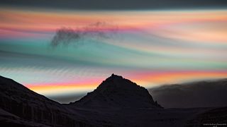 Rainbow clouds captured by Icelandic photographer Jónína G. Óskarsdóttir on 22 January 2023.