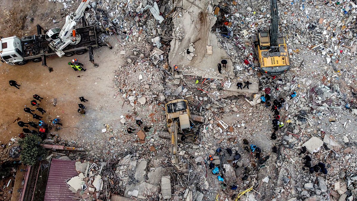 صور جوية تظهر حجم الدمار الذي خلفه الزلزال في ولاية كهرمان مرعش. التاريخ 10.02.2023