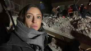 Anelise Borges, Euronews international correspondent, accompanies a rescue team in Antakya, Turkey, February 11th 2023