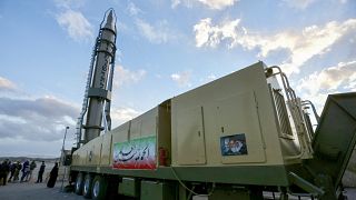 عرضت في آزادي نماذج لانتاجات عسكرية إيرانية منها صاروخ "سجّيل" البالستي، وطائرة مسيّرة من طراز "شاهد 136".