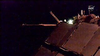 Eine russische Progress 83 dockt an der ISS an