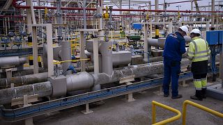 Operators work at Enagas regasification plant, the largest LNG plant in Europe, in Barcelona, Spain, March 29, 2022.