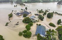 Des inondations causées par le cyclone Gabrielle, le 14 février 2023, près de la ville de Napier (Nouvelle-Zélande).