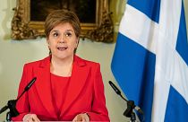 Nicola Sturgeon speaks during a press conference at Bute House in Edinburgh, Wednesday, Feb. 15 2023.