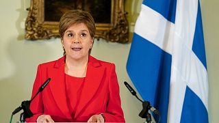 Nicola Sturgeon speaks during a press conference at Bute House in Edinburgh, Wednesday, Feb. 15 2023. 