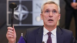 NATO Secretary General Jens Stoltenberg opens the North Atlantic Council round table meeting of NATO defense ministers at NATO headquarters in Brussels, Wednesday, Feb. 15, 20