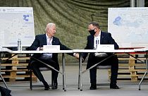 Il presidente americano Joe Biden e l'omologo polacco  Andrzej Duda il 25.3.2022