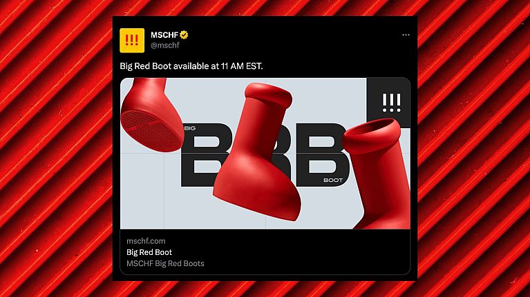 MSCHF's viral Big Red Boots crashed their website when they went on sale last week.