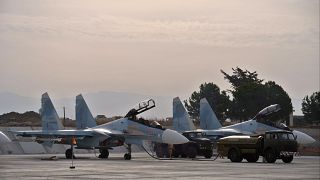 طائرات روسية مقاتلة في إحدى القواعد الجوية 