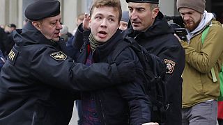 L'opposant Roman Protassevitch interpellé lors d'une manifestation à Minsk (Bélarus), le 26.03.2017.