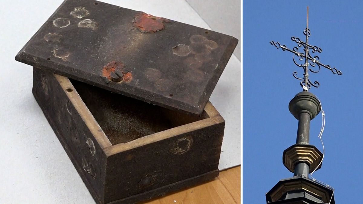 What was found inside a recently discovered 188-year-old time capsule box? 