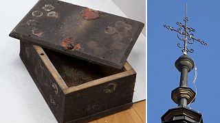 What was found inside a recently discovered 188-year-old time capsule box? 