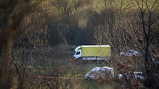 Il camion abbandonato, ritrovato a Lokorso, vicino alla capitale Sofia. (17.2.2023)