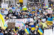 Manifestação pró-Ucrânia em Munique