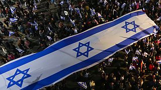 Multitudinaria manifestación en Tel Aviv, Israel 18/2/2023