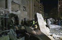 A hajnali izraeli légicsapás nyomai Damaszkuszban