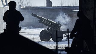 Tüzérségi ágyú az ukrán fronton