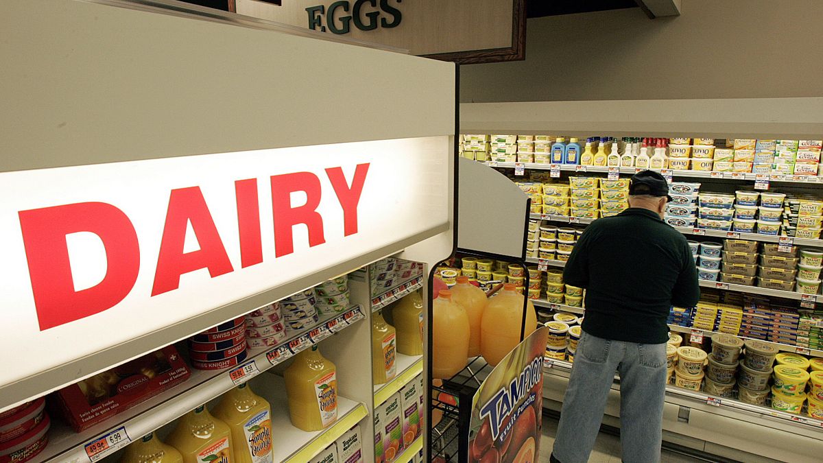 Milchprodukte in einem Supermarkt
