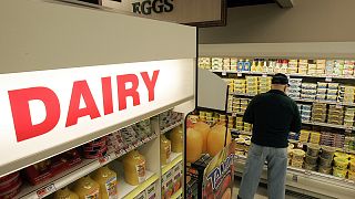 Milchprodukte in einem Supermarkt