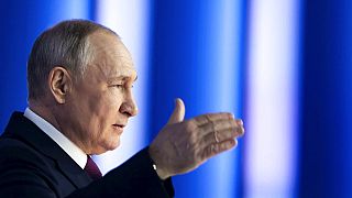 Wladimir Putin bei der Rede an die Nation am 21.02.2023