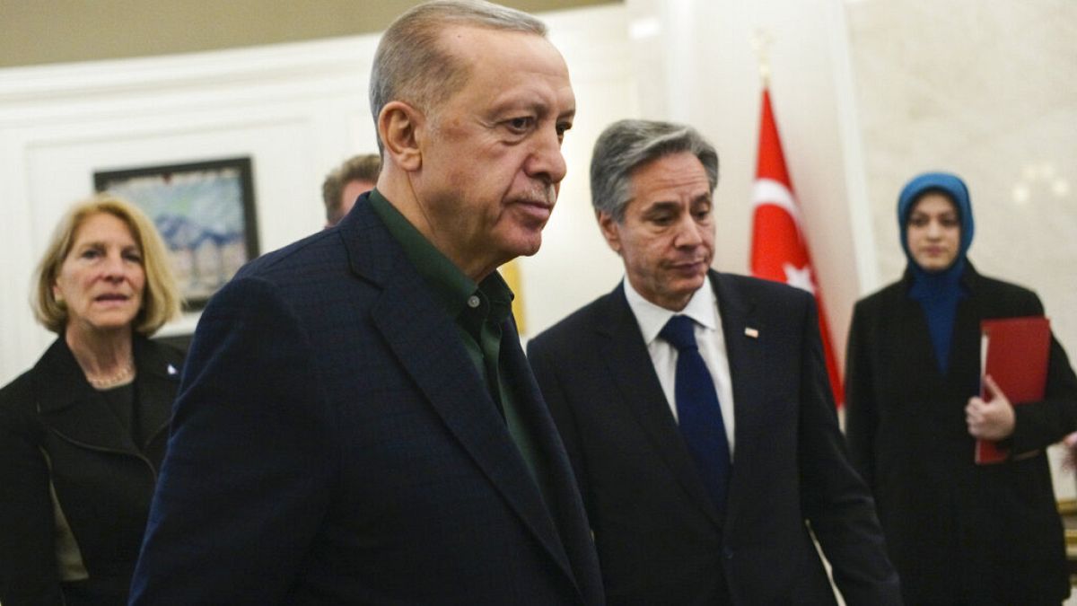 Erdogan elnök Antony Blinken amerikai külügyminiszterrel 