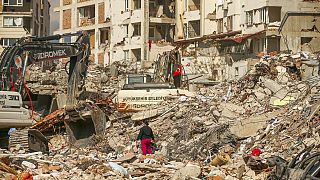 الدمار الذي خلفه الزلزال جنوب تركيا، 22 فبراير ، 2023.