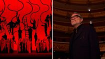 Spanish artist Jaume Plensa on set for Macbeth at Barcelona's Liceu Theatre