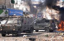 درگیری نیروهای اسرائیلی با فلسطینی‌ها در شهر نابلس در کرانه باختری ۲۲ فوریه ۲۰۲۳.